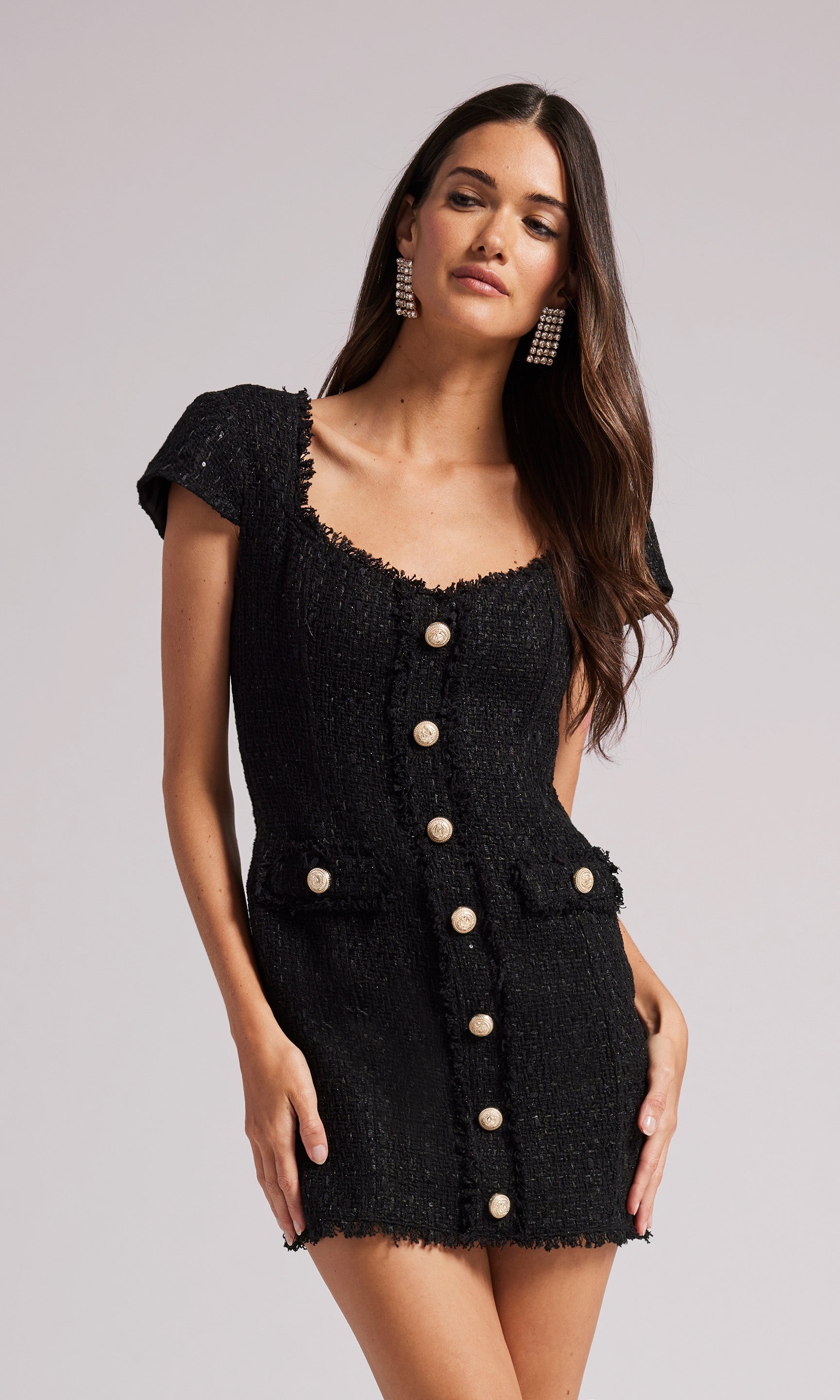 black tweed dress